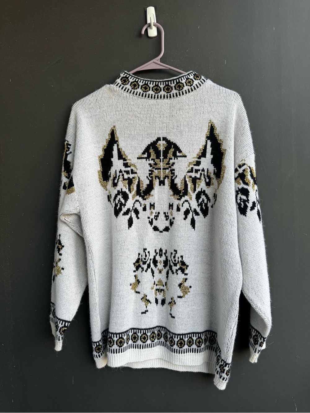 Vintage geometric knit crewneck sweater
